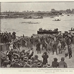 The University Boat Race, the Finish, as Seen from Ship, Mortlake (litho)