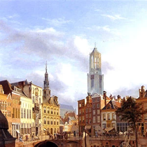 Utrecht with the Oudegracht, 1827 (oil on canvas)