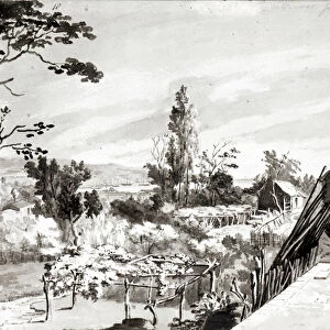 Valparaiso 1822 (watercolour on paper) (b / w photo)