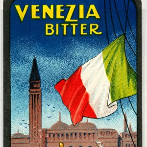 Venezia bitter alcohol advertisement (Chromolithography late 19th century)