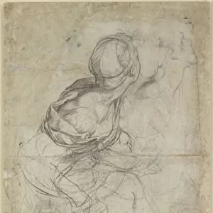 Verso: Studies for two kneeling Women, WA1846. 198 (black chalk)