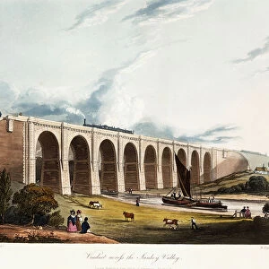 Viaduct across the Sankey Valley, 1831 (colour aquatints, partly hand-coloured)