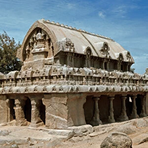 View of the Bhima Ratha in the monument complex of Pancha Rathas (Five chariots)