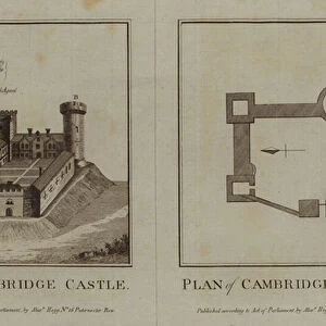 View of Cambridge Castle; Plan of Cambridge Castle (engraving)