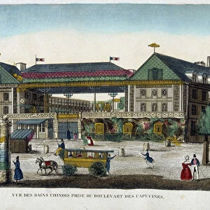 View of the Chinese baths taken from the Boulevard des Capucines - engraving