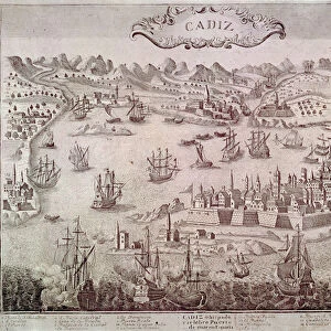 View of the City of Cadiz and its Harbour (etching)