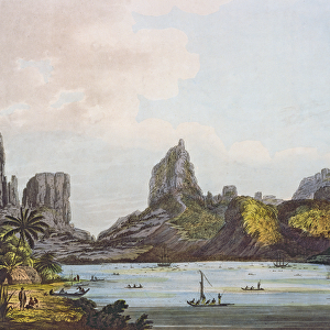 View of the Harbour of Taloo in the Island of Eimeo, from Views in the South Seas, pub