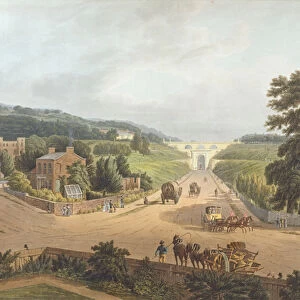 A View of the Highgate Archway, 1821, engraved by John Hill (1770-1850) (aquatint)