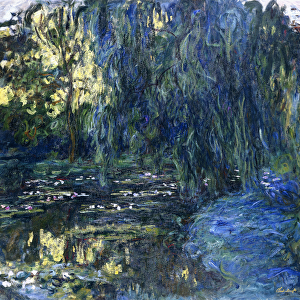 View of the Lilypond with Willow, c. 1917-1919 (oil on canvas)
