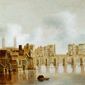 View of London Bridge, c. 1632 (oil on panel)