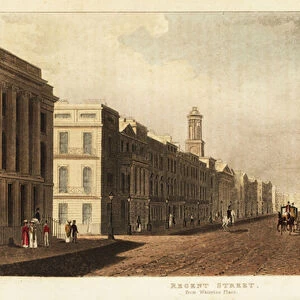 View looking north up Regent Street from Waterloo Place on Pall Mall, London