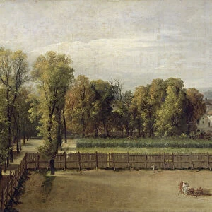 View of the Luxembourg Gardens in Paris, 1794 (oil on canvas)