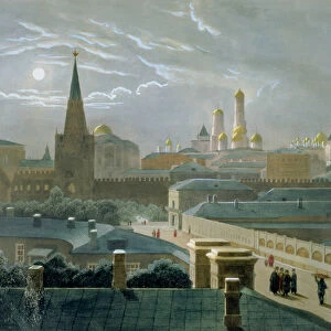 View of the Moscow Kremlin, 1840s (colour litho)