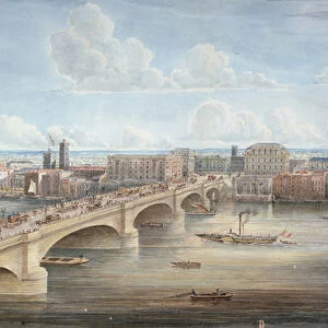 Another View of New London Bridge, showing the West Front, looking towards Southwark