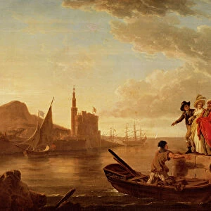 View of a Port (oil on canvas)