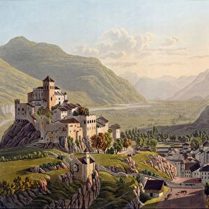 View of Sion, illustration from Voyage Pittoresque de Geneve a Milan