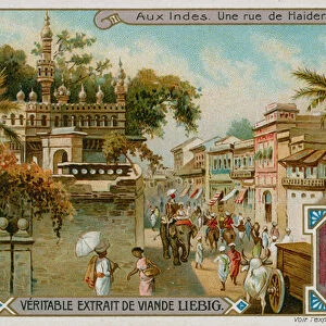 View of a Street in Hyderabad (chromolitho)
