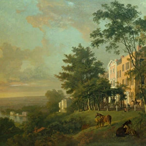 A View of the Thames From The Queens Terrace, Richmond Hill, London (oil on canvas)