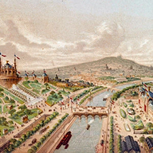 View of the Universal Exhibition in Paris in 1878 Engraving of the 19th century Paris, B