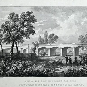 View of the Viaduct of the Proposed Great Western Railway, c. 1835-38 (litho on paper)