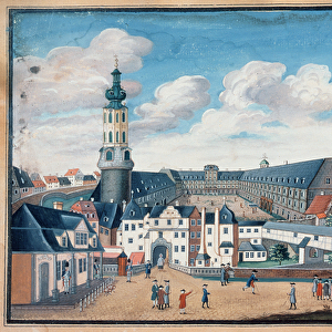 View of Weimar with the Castle of Wilhelmsburg (gouache on paper)