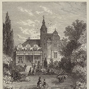 The Villa Rolighed (Peace), where Hans Christian Andersen died (engraving)