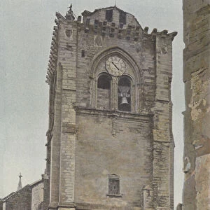 Villeneuve-les-Avignon, Eglise, Clocher fortifie, aujourd hui Beffroi (avant restauration) (colour photo)