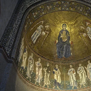 Virgin with archangels and apostles (mosaic)