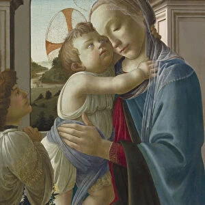 Virgin and Child with an Angel, 1475-85 (tempera on panel)