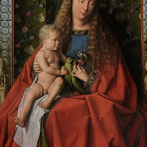 Detail of the Virgin and Child with Canon Joris van der Paele, 1434-36 (oil on panel)