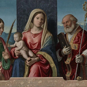 Virgin and Child with Saints Catherine and Nicholas, 1510-17 (oil on canvas)