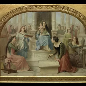 The Virgin Inspiring the Arts (oil on canvas)