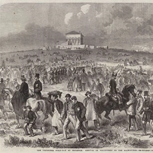 The Volunteer Field-Day at Brighton, Arrival of Volunteers on the Racecourse (engraving)