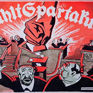 Votez Spartacus, Spartacist League election poster, 1918 (colour litho)