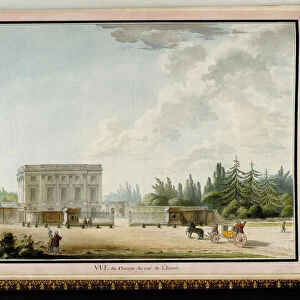Vue du chateau du cote de l entree, from Recueil des plans du Petit Trianon by