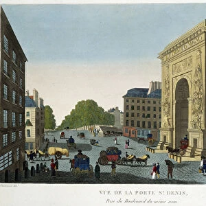 Vue de la Porte de Saint-Denis - in "Vues de Paris"by Courvoisier
