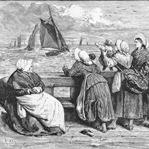 Waiting for the Boats, sketched near Boulogne, published in The Illustrated London News