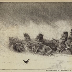 Wallachian Courier in a Snow-Drift (engraving)