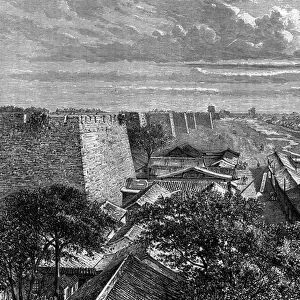 The Walls of Pekin, China. Engraving in "The Youth Journal", 1884