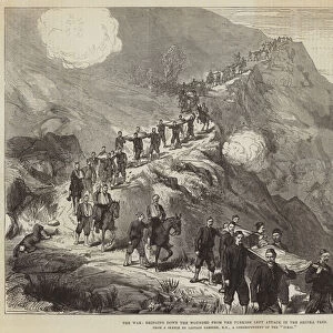 The War, bringing down the Wounded from the Turkish Left Attack in the Shipka Pass (engraving)