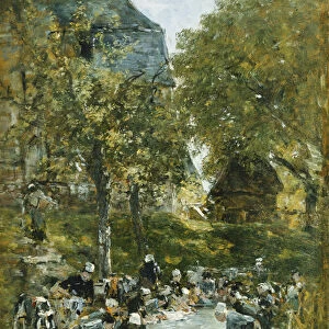 Washers on the Bank of the River; Laveuses au Bord de la Riviere, c