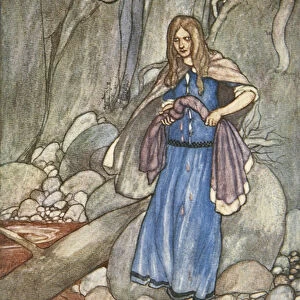 The Watcher of the Ford, illustration from Cuchulain, The Hound of Ulster, by Eleanor Hull (1860-1935), 1904 (colour litho)