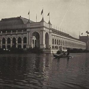 Water-View of the Manufactures Building (b / w photo)