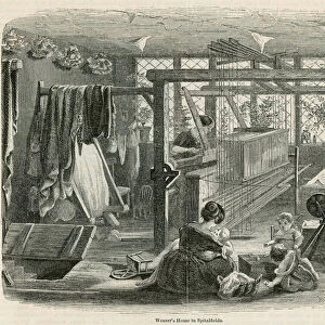 Weavers home in Spitalfields (engraving)