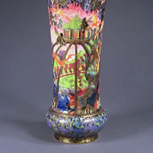 A Wedgwood Fairyland lustre vase with Imps on the Bridge and Tree House pattern, c. 1915-21 (ceramic)