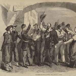 Welcoming Volunteers at Genoa (engraving)