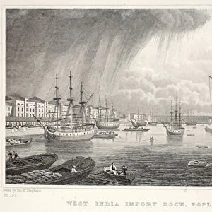 West India Docks, Isle of Dogs, from London and its Environs in the Nineteenth
