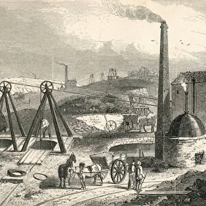 Whimsey or engine drawing coal in the Staffordshire Collieries, from Cyclopaedia