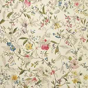 Wild flowers design for silk material, c. 1790 (w / c on paper)