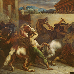 The Wild Horse Race at Rome, c. 1817 (oil on paper)